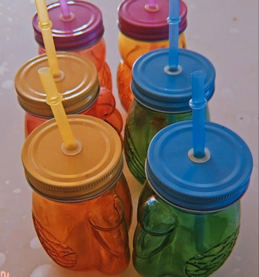 Lot de verres avec pailles